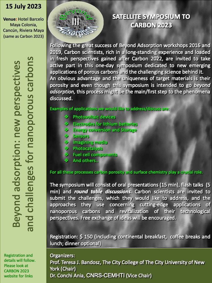 Beyond Adsorption III (satellite event to Carbon 2023)